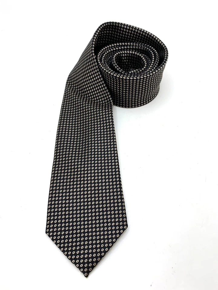 Corbata Michael Kors para hombre 3,5” con corbata negra dorada 100 % seda excelente estado Foto 2 de 4