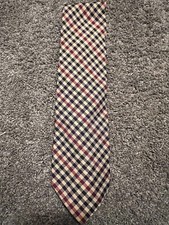 VINTAGE AFTER GOLF by SLAZENGER STRIPPED TIE MADE IN USA Gingham Check RARE
