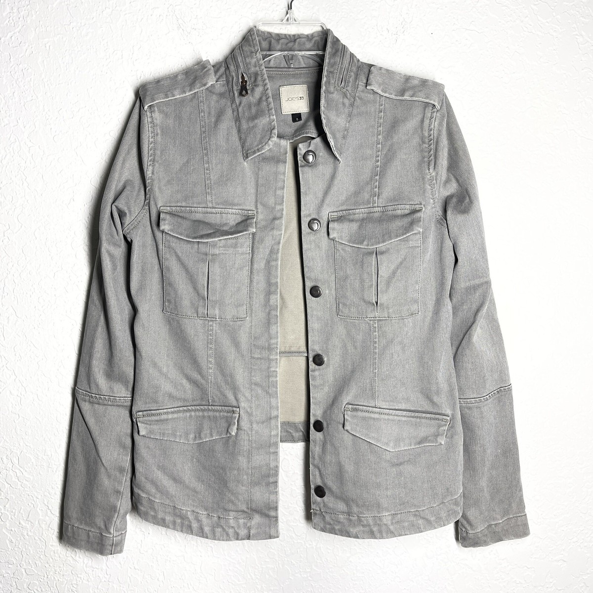 Joe's Jeans Vail Gray Military Peplum Jacket Size Small