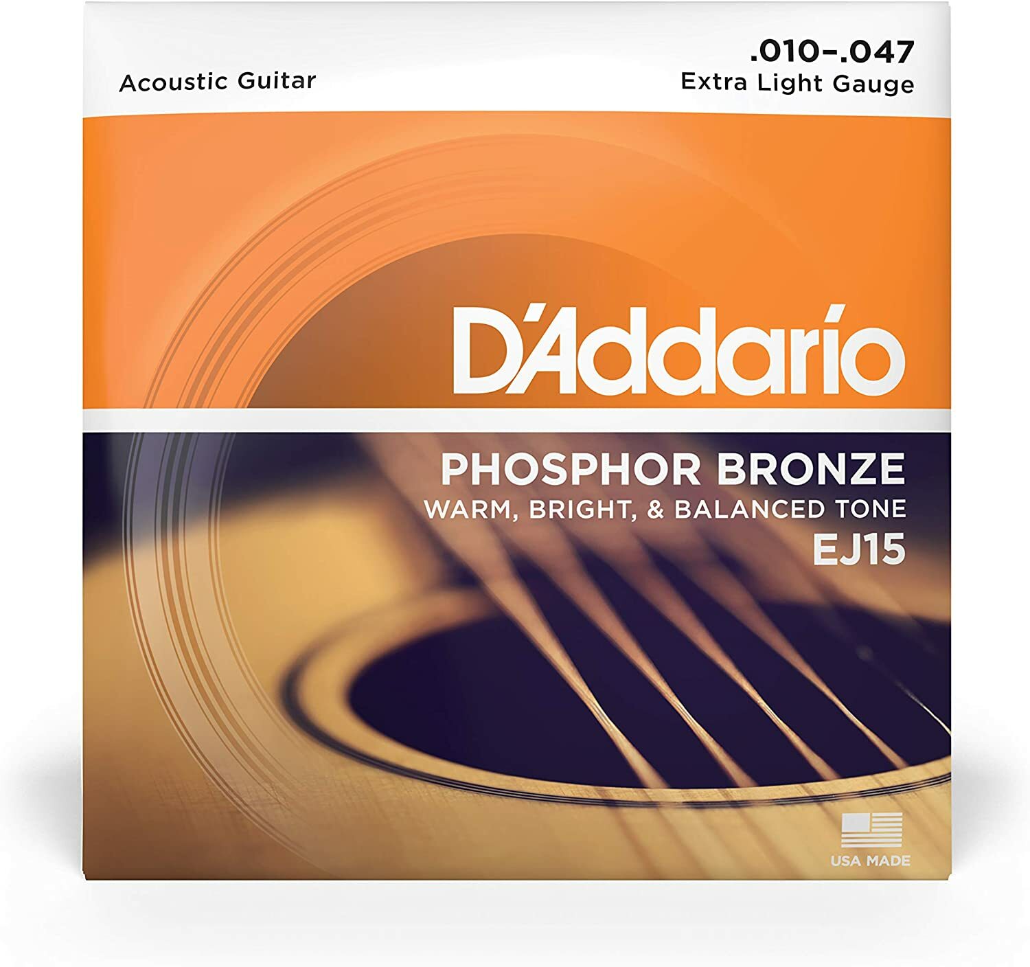 D'Addario EJ15 Phosphor Bronze Extra Light Gauge Acoustic Guitar Strings
