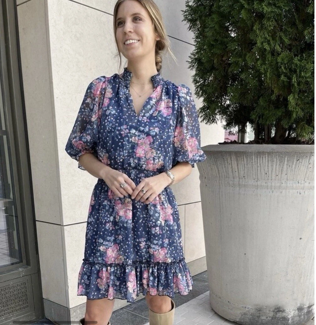 UNDERCOVER Abito Abbey Glass Bennett smocked giardino segreto taglia XL NUOVO $265