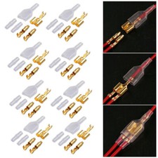 50 Sets 1 Female 2 Male 4.0 Bullet Crimp Terminal Car Electrical Wire Connector.