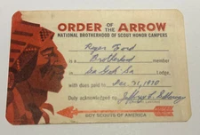 Boy Scout OA Membership Card Lodge 547 Ga-Goh'-Sa  New York 1970 RC6
