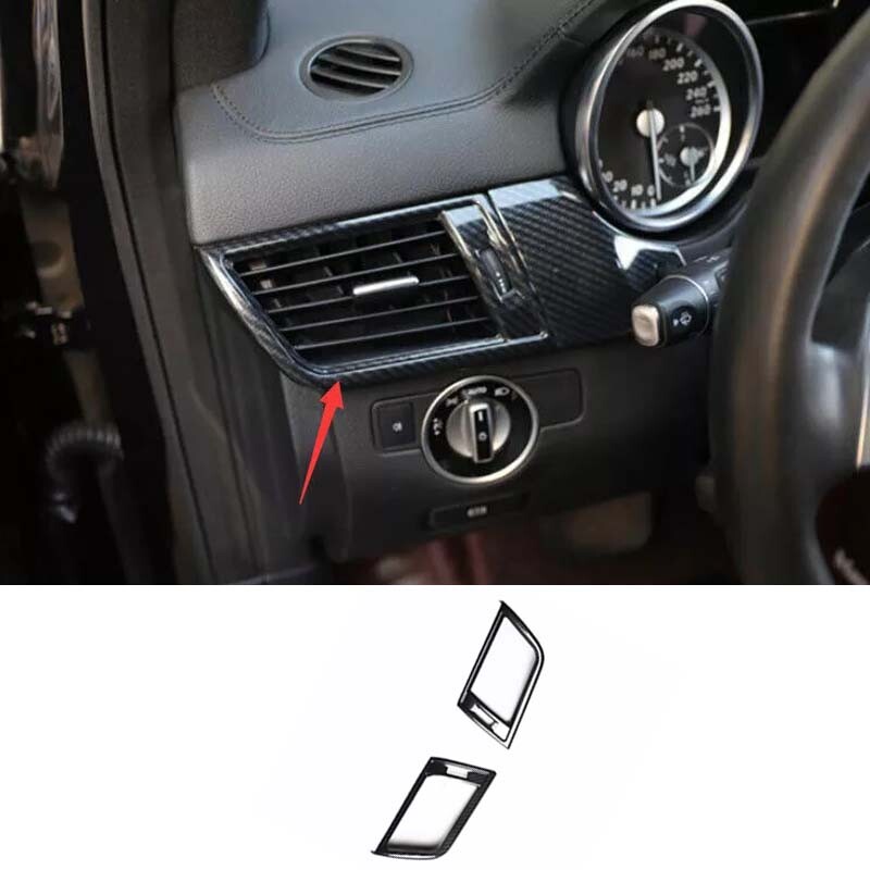 Car Inner Console L&R Carbon Fiber Air Outlet Vent Cover 16-19 For Benz GLE GLS