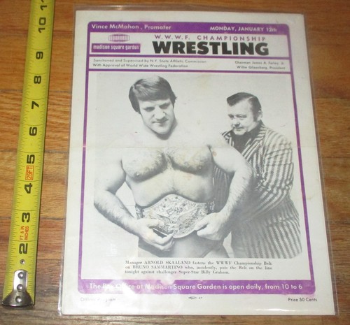 Jan 12, 1976 MSG WWWF Wrestling Program Bruno Sammartino WWF WWE Billy Graham - 第 1/5 張圖片