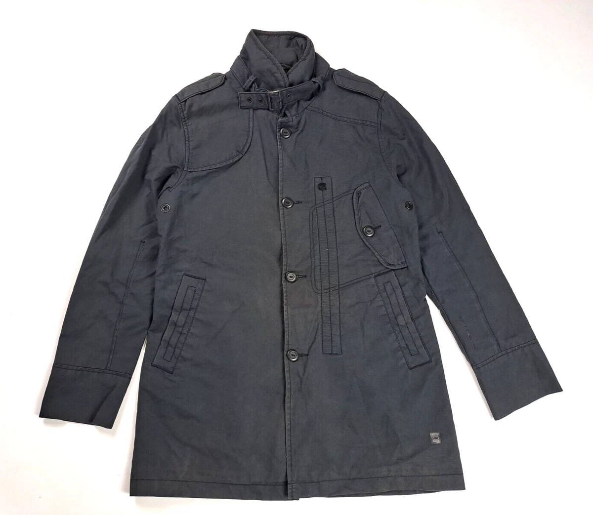 G Star Raw Gray Decoy l Garber Trench Pea Coat Jacket Mens size L