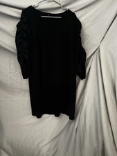 Lane Bryant Black knit dress with ruffle sleeves Sz 18/20