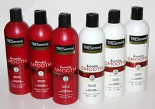 LOT (6) TRESEMME KERATIN SMOOTH SHAMPOO & CONDITIONER 20 FL OZ RED WHITE BOTTLES