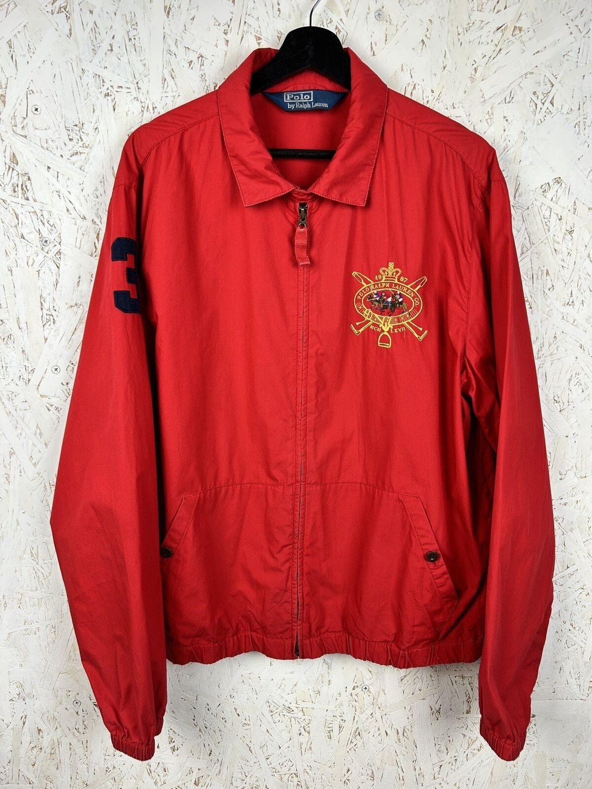 Giacca Bomber Vintage Polo By Ralph Lauren Big Pony Cotone Taglia L