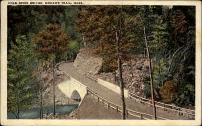 USA Vintage Postcard 1936 Cold River Bridge Mohawk Trai Mass. America Amerika AK