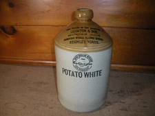 Vintage LEIGHTON & SON MFG. CHEMISTS, POTATO WHITE STONEWARE JUG