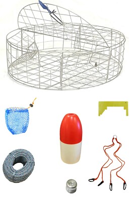 KUFA Stainless Steel Crab Trap (ø30''xx12''H) and Accessories Combo (CT120+CAQ1+Z)