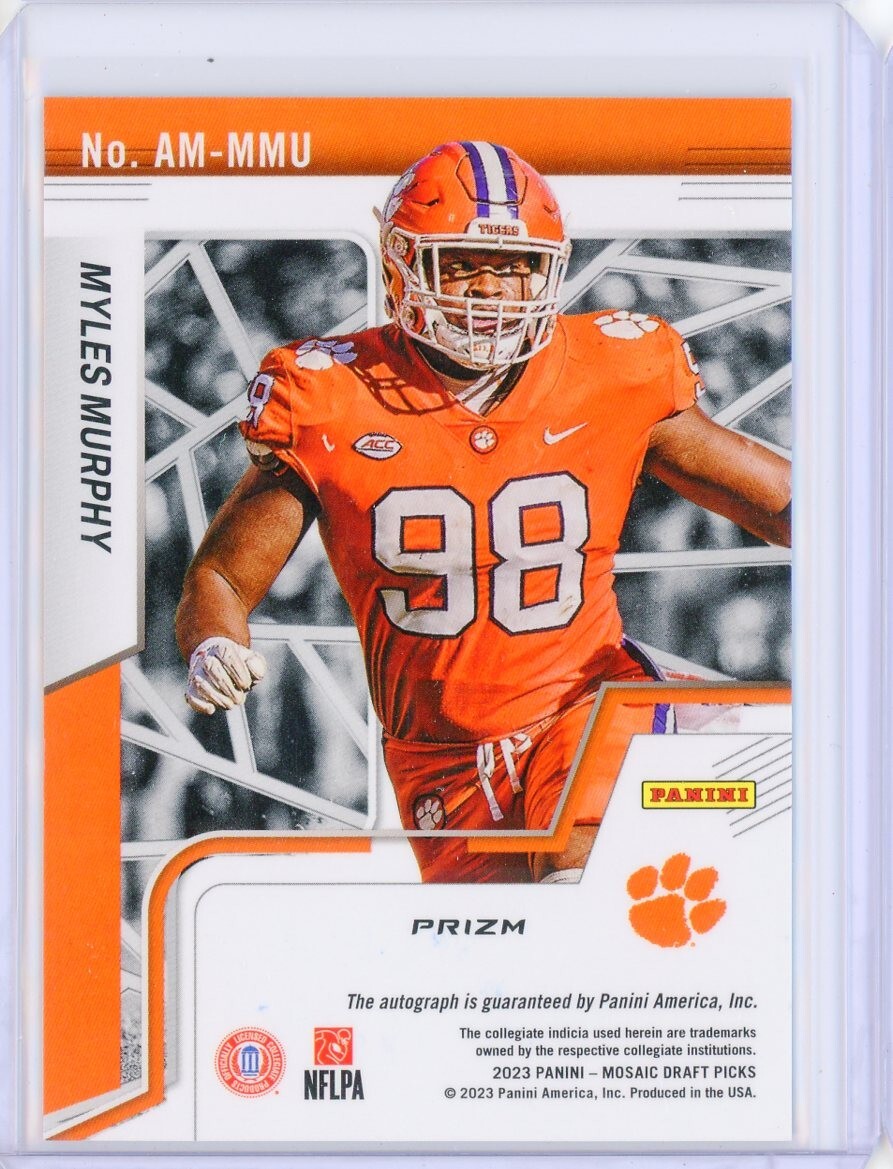 2023 Panini Mosaic Draft Picks MYLES MURPHY AUTO Autograph Prizm