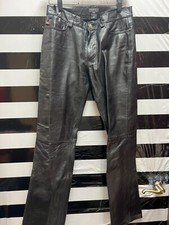Women "Polo Jean Co. " Ralph Lauren blk leather pants. Size 4 Prev. Owned