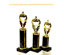 SET OF THREE HALLOWEEN TROPHIES PUMPKIN CARVING TROPHY HALLOWEEN COSTUME