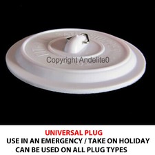 Sink Bath Shower Plugs White Black  NEW Fit All UK Plug Fittings