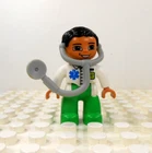 Lego Duplo Doctor w/ stethoscope black hair white/green