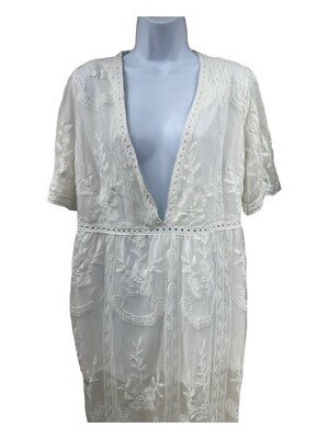 White Lace Maxi Romper With Undershorts Size Large Great Beach Wedding Dress  | eBay
