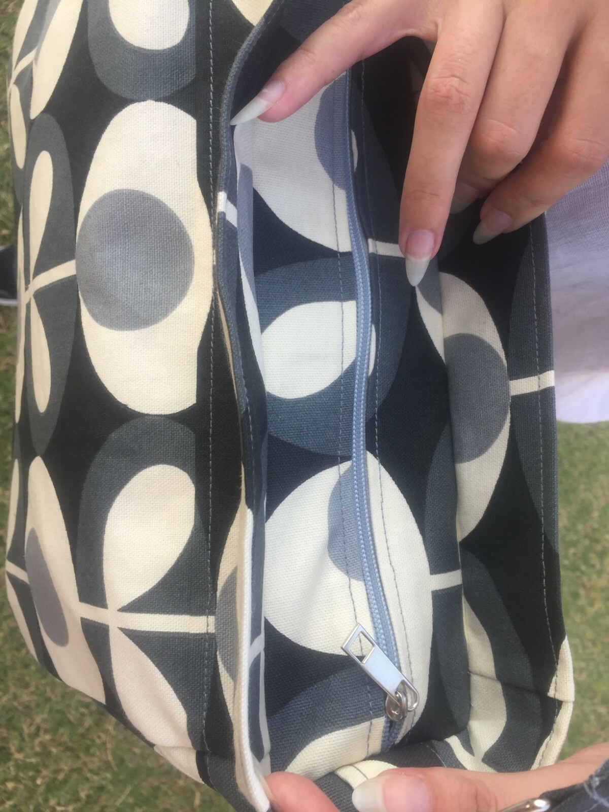 HANDMADE Orla Kiely Black n White Oval Bag Adjustable Straps