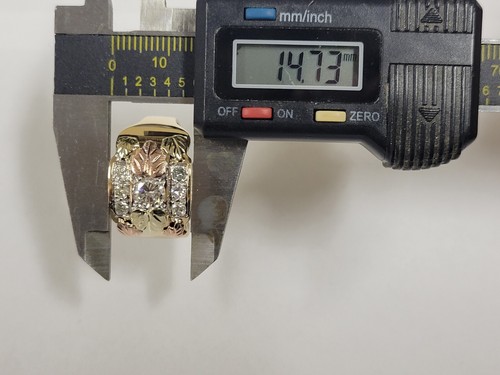 14k Round Diamonds 1.04ctw. Custom Made Black Hills Gold Mens Ring Size 11.5 - Picture 13 of 14
