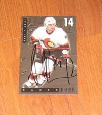 Ottawa Senators autograph PHOTO CARD Radek Bonk TEAM Player #14 signed 1997-1998