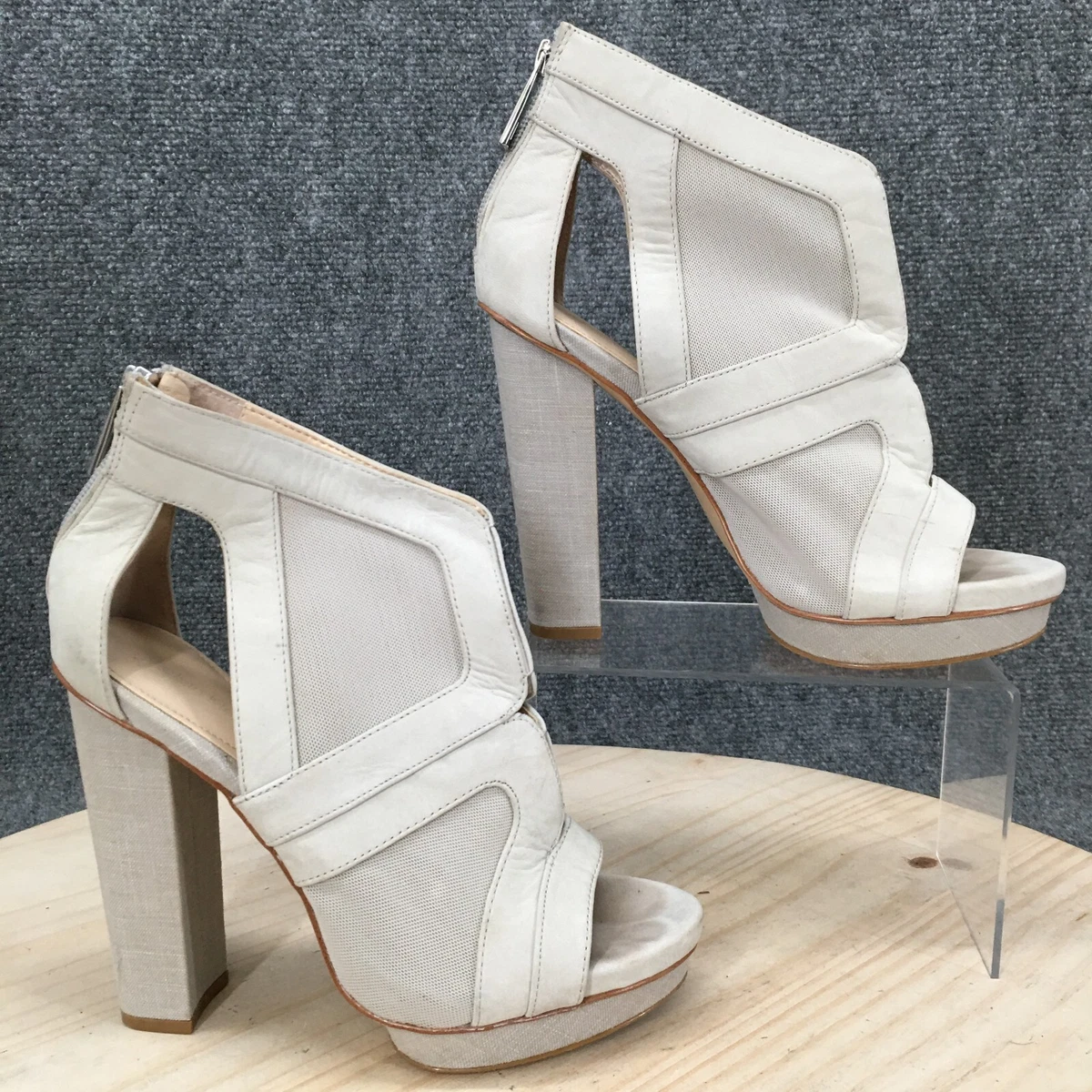 Calvin Klein Sandals Womens 8 M Desiree Caged Block High Heels