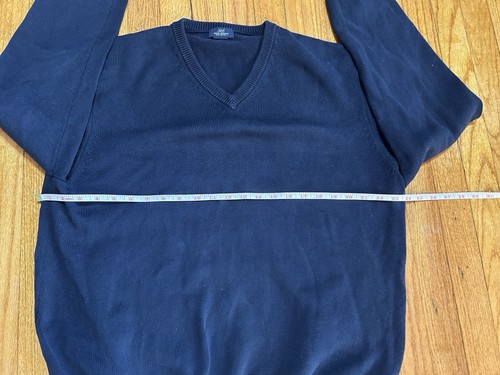 Vintage Brooks Brothers 346 V Neck Pima Sweater Navy Long Sleeve Sz Large - Picture 4 of 9