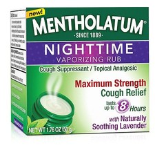 Mentholatum Vapor Rub NIGHTTIME Cough Relief w/ LAVENDER, 1.76 oz /