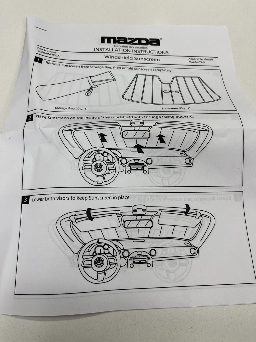 GENUINE MAZDA CX-5 2017 - 2024 Windshield Sunshade (0000-8M-R02A
