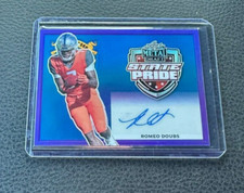 2022 Leaf Metal Draft Romeo Doubs State Pride Prismatic Purple Rookie AUTO 2/25