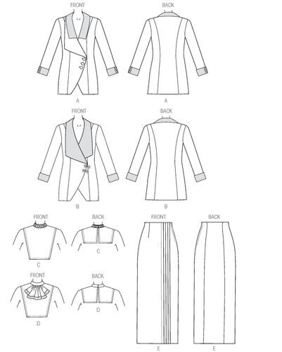 Butterick MODELLO CUCITO B6108 Misses retrò 1912 costume giacca, pettorina e gonna - Foto 7 di 8