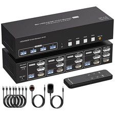 4K144Hz 2 Displayport+HDMI KVM Switch 4 PC 3 ...