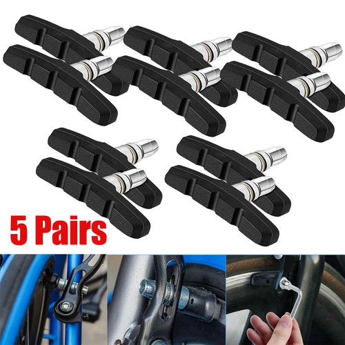 5 Pairs Bicycle Brake Pads Shoes 70mm Non-Slip Mountain Road Bike V Brake Blocks