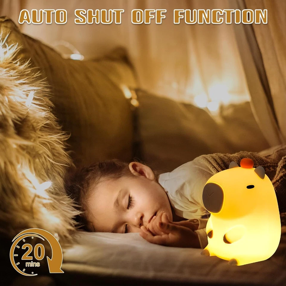Capybara Silikon Nachtlicht Kinder LED Nachttischlampe Schlafzimmer Touch Lampe - Bild 3 von 4