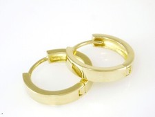 750 Gold Creolen Scharnier Creolen 13,5 mm x 2,7 mm 1 Paar