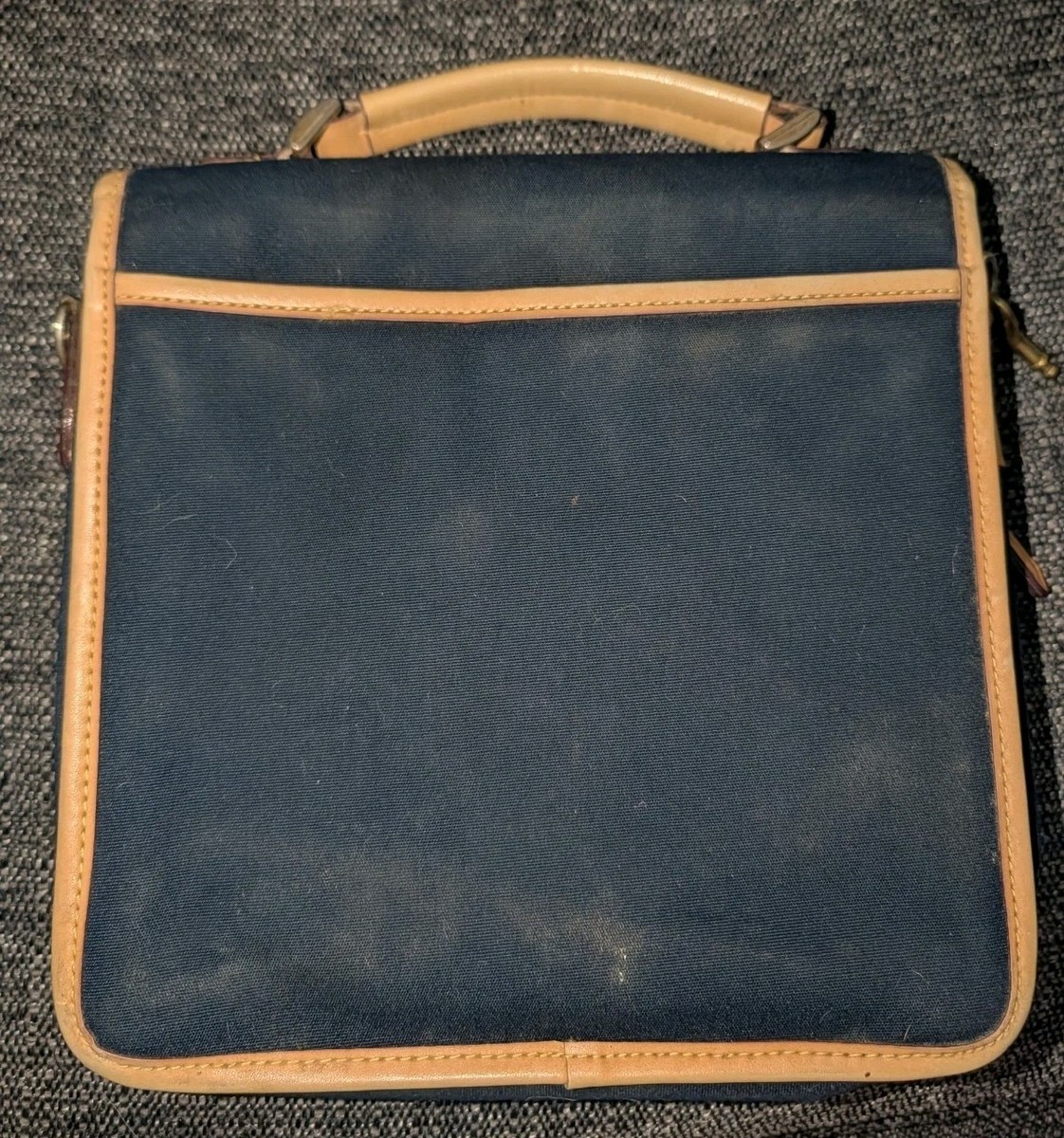 VTG Dooney & Bourke Cabriolet Navy Canvas Leather Crossbody