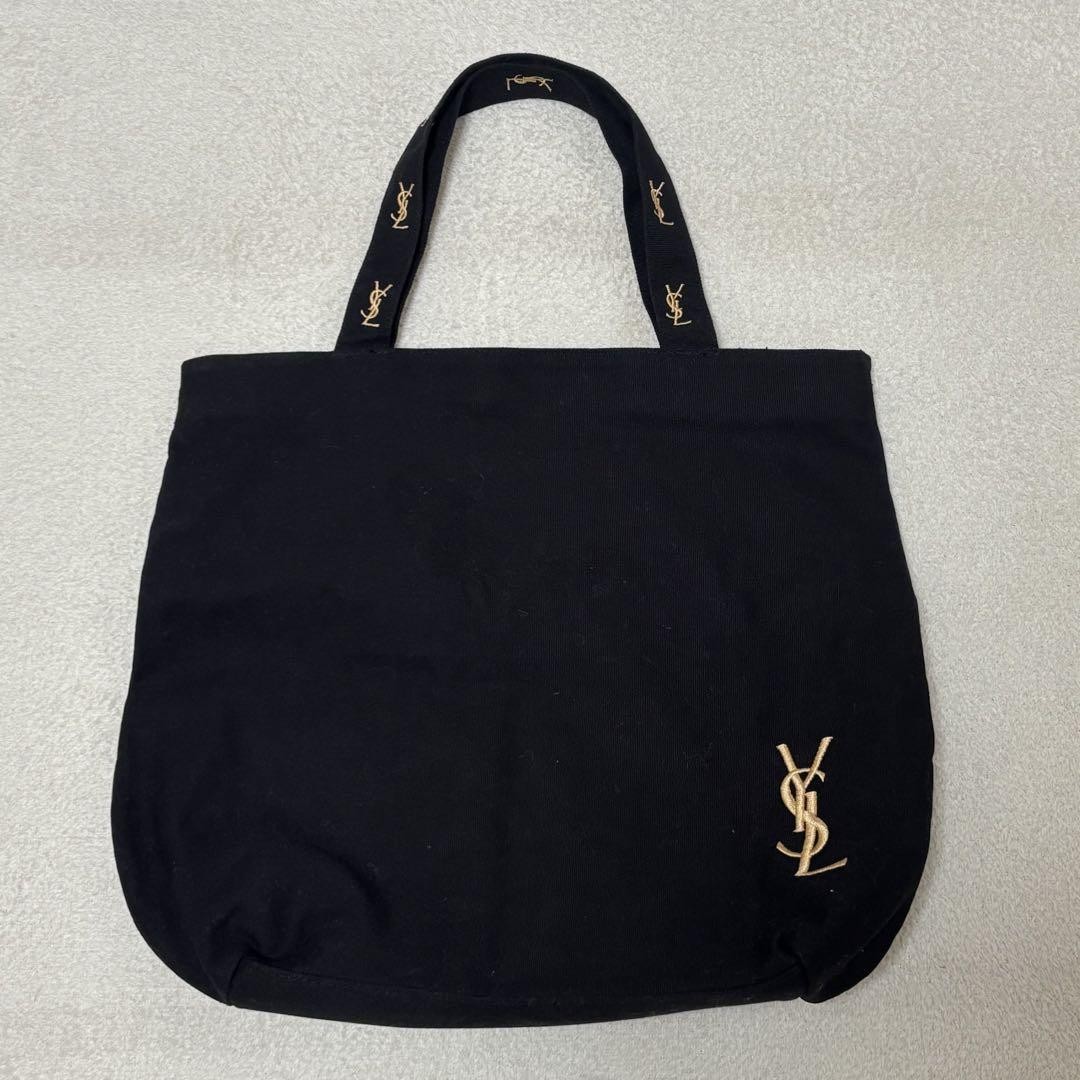 Borsa tote Saint Laurent YSL nera tela cotone