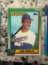 1990 TOPPS MLB BASEBALL ROOKIE CARD TEXAS RANGERS JUAN GONZALEZ #331. rookie card picture