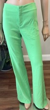 Alice + Olivia Garden Green Teeny High Rise Flare Leg Pants Trousers Size 6