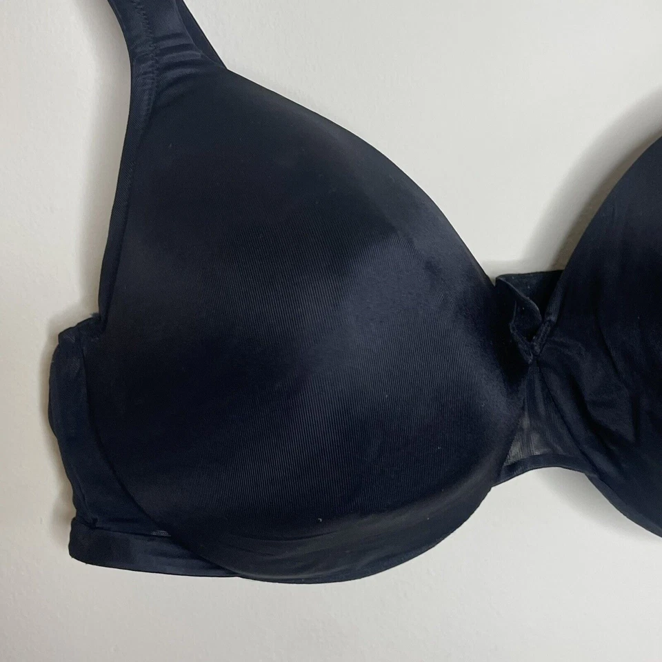 Sujetador CACIQUE para mujer negro liso satinado ligeramente forrado cobertura completa talla 46C Foto 2 de 4