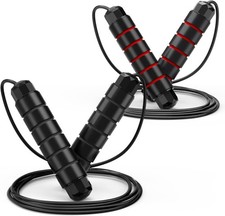 2 Pack Jump Rope Gym Aerobic Exercise Skipping Adjustable Bearing Speed Fitness