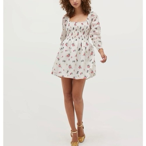 NWOT Hill House Home Norah Nap Dress in Ivory Ikat Floral Print
