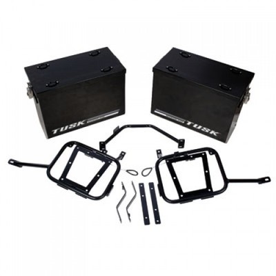 g*e様 『TUSK』ボックスセット Tusk Aluminum Panniers with Pannier Racks V2 Medium Black
