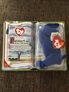 Ty Teenie Beanie Babies Legends Peanut Royal Blue Elephant 2000 Vintage