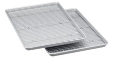 Ceramic Nonstick Baking Sheets & Cooling Rack Set, Non-Toxic, Half Sheet Size