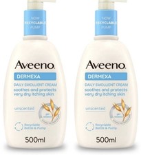 Image of Aveeno Dermexa Emollient Cream 500ml X 2 | Dry Itchy Eczema Prone Skin