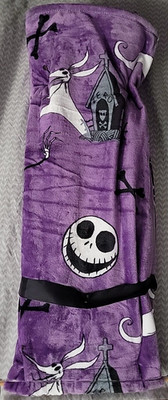 Jack Skellington Purple Fleece Throw Blanket Nightmare Before Christmas 60x70 in