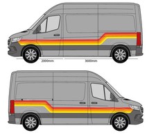 Retro Sunset Vinyl Stripes for Mercedes Sprinter Medium Wheelbase Van Graphics