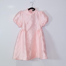 NEW Sister Jane Puff Sleeve Jacquard Floral Pink Babydoll Mini Dress Small