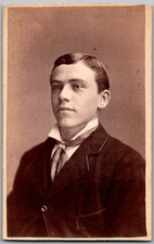 CDV Circa 1870s S.W. Folsom Young Handsome Man In Suit Chicago IL